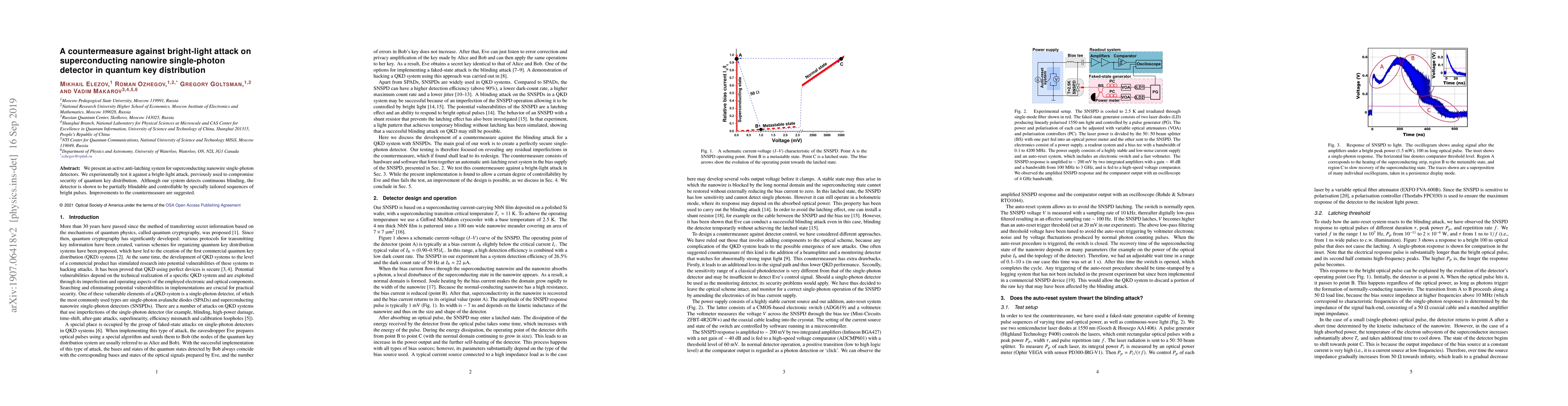 Thumbnail for A countermeasure against bright-light attack on superconducting nanowire
  single-photon detector in quantum key distribution