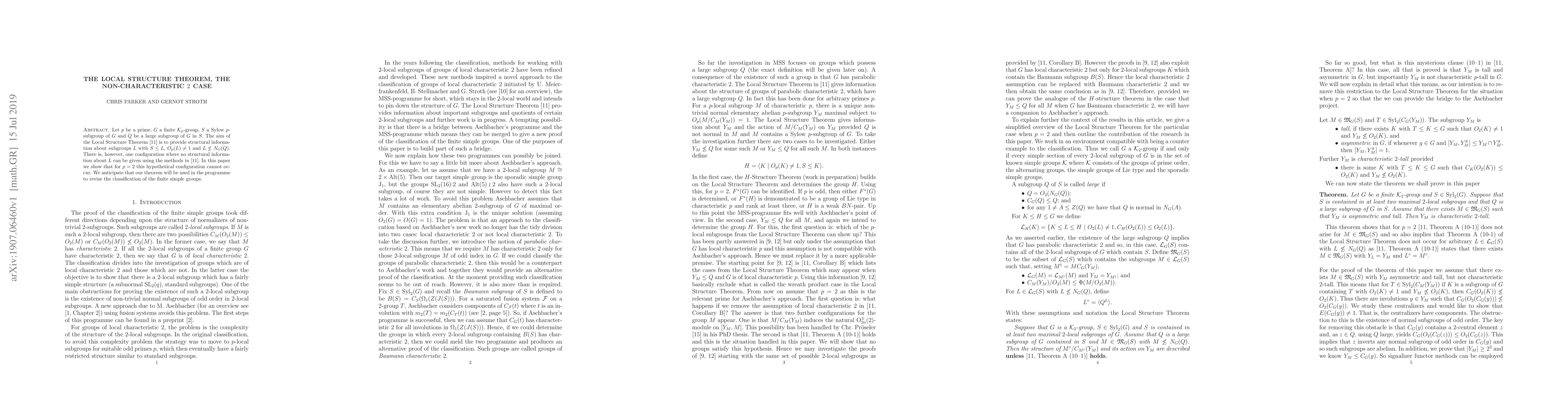 Thumbnail for The local structure theorem, the non-characteristic 2 case