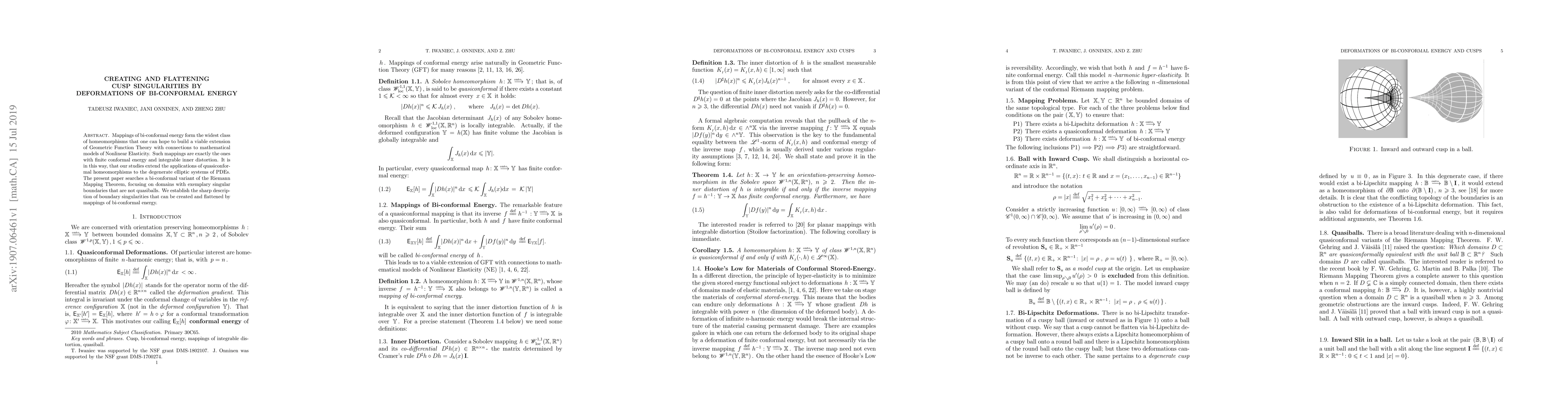 Thumbnail for Creating and Flattening Cusp Singularities by Deformations of
  Bi-conformal Energy