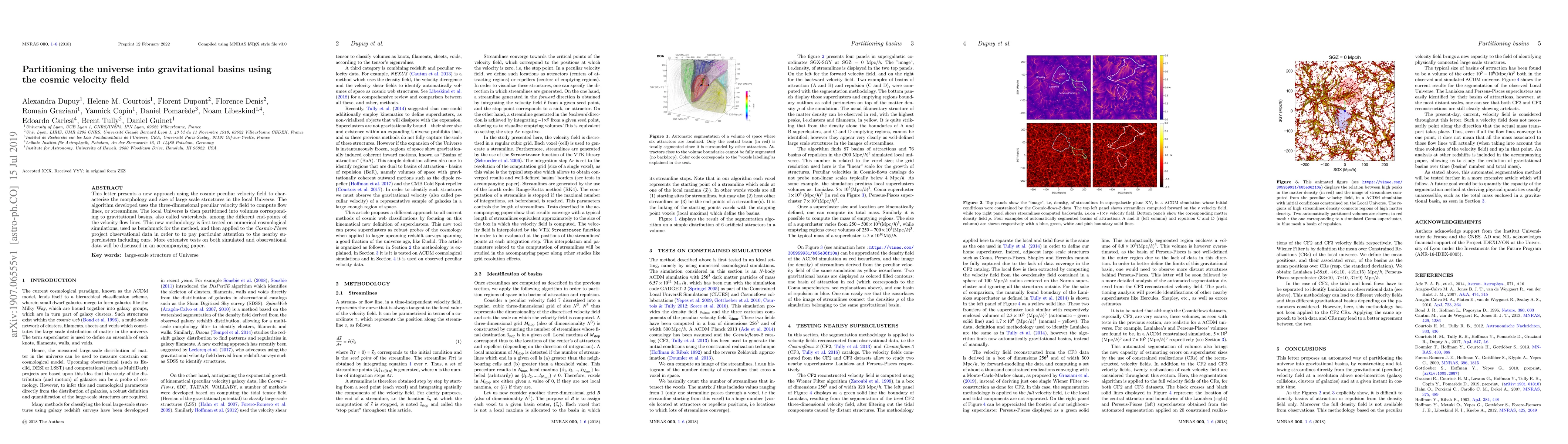 Thumbnail for Partitioning the universe into gravitational basins using the cosmic
  velocity field