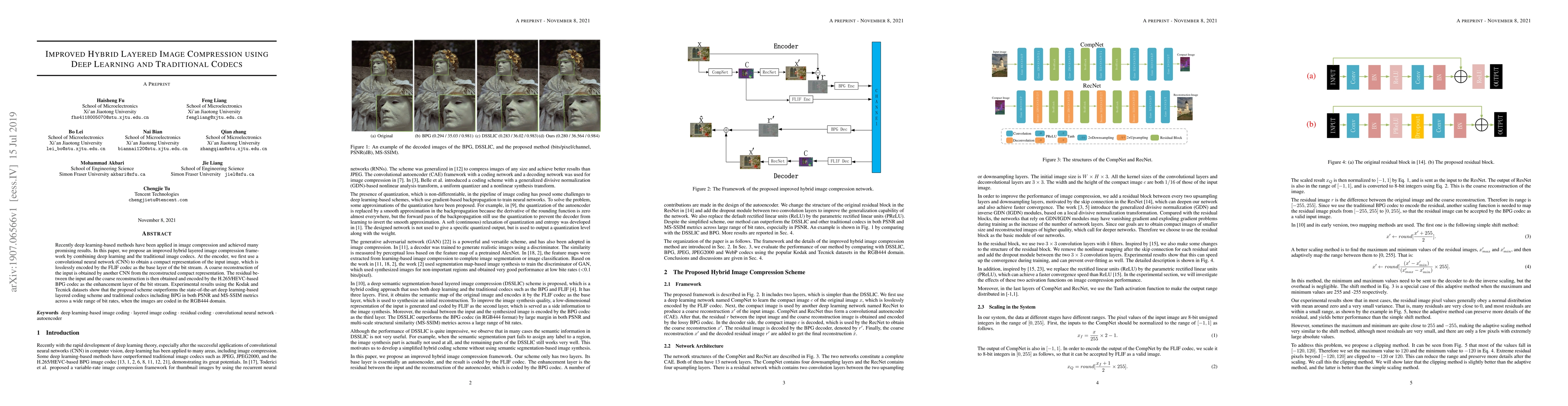 Thumbnail for Improved Hybrid Layered Image Compression using Deep Learning and
  Traditional Codecs