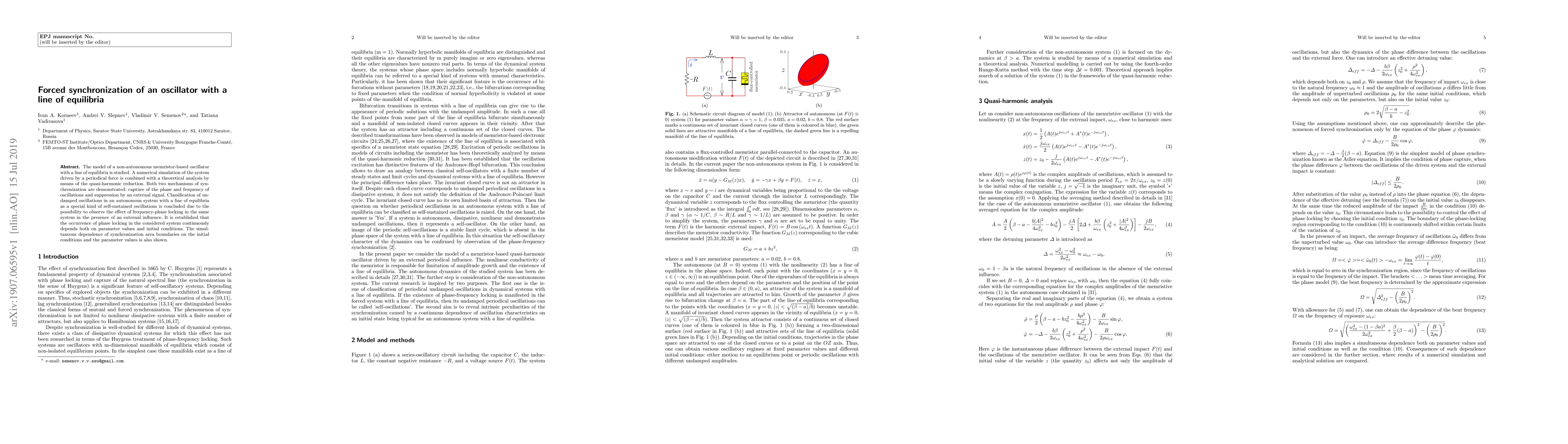 Thumbnail for Forced synchronization of an oscillator with a line of equilibria