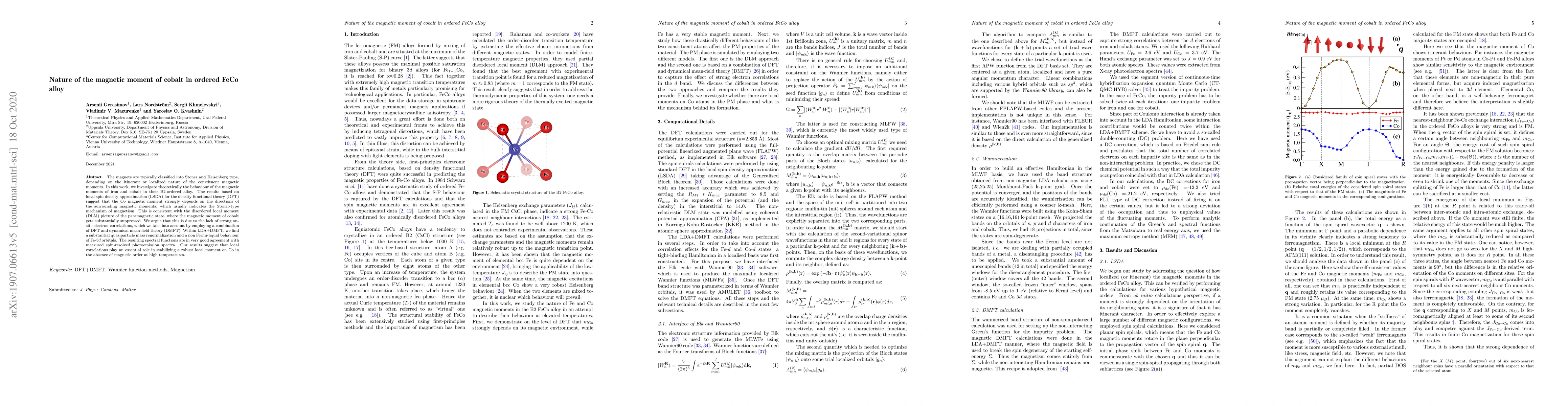 Thumbnail for Nature of the magnetic moment of cobalt in ordered FeCo alloy