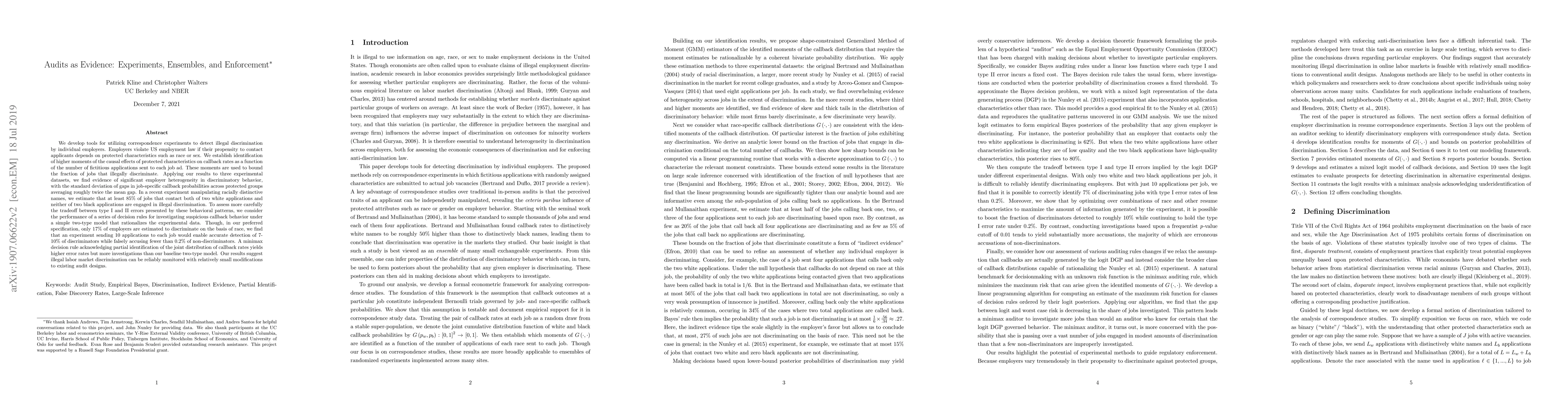 Thumbnail for Audits as Evidence: Experiments, Ensembles, and Enforcement