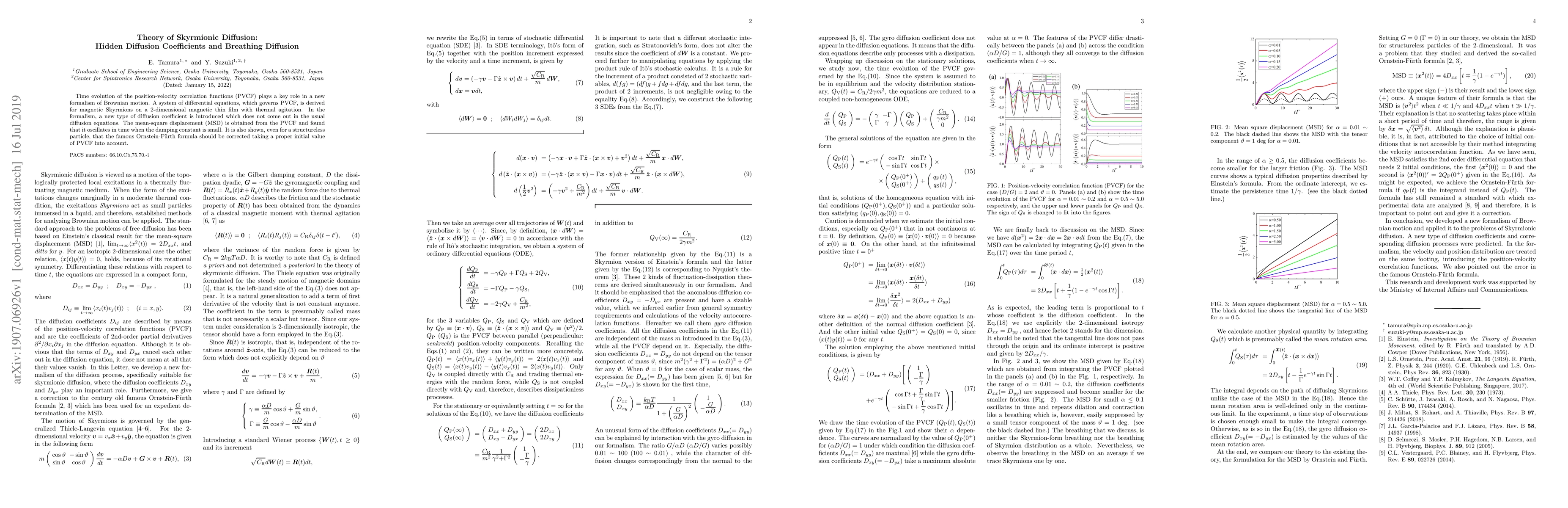 Thumbnail for Theory of Skyrmionic Diffusion: Hidden Diffusion Coeffcients and
  Breathing Diffusion