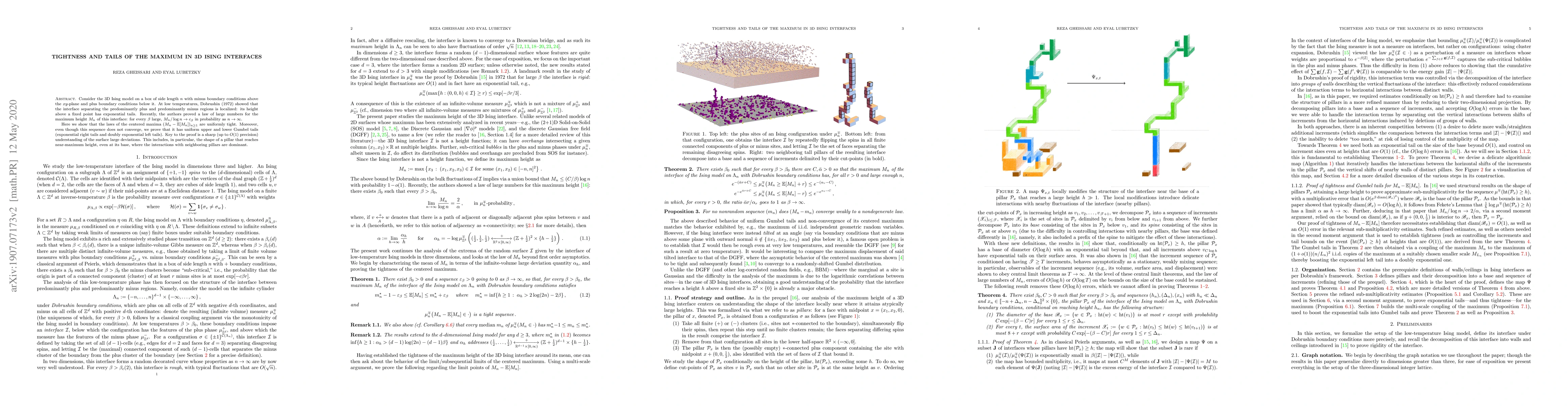 Thumbnail for Tightness and tails of the maximum in 3D Ising interfaces