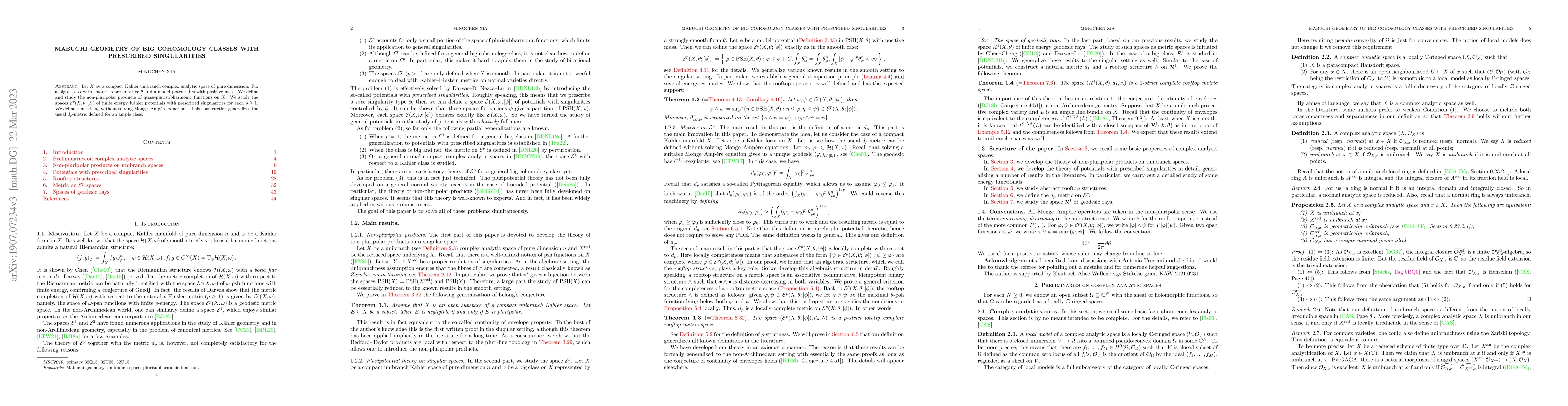 Thumbnail for Mabuchi geometry of big cohomology classes with prescribed singularities