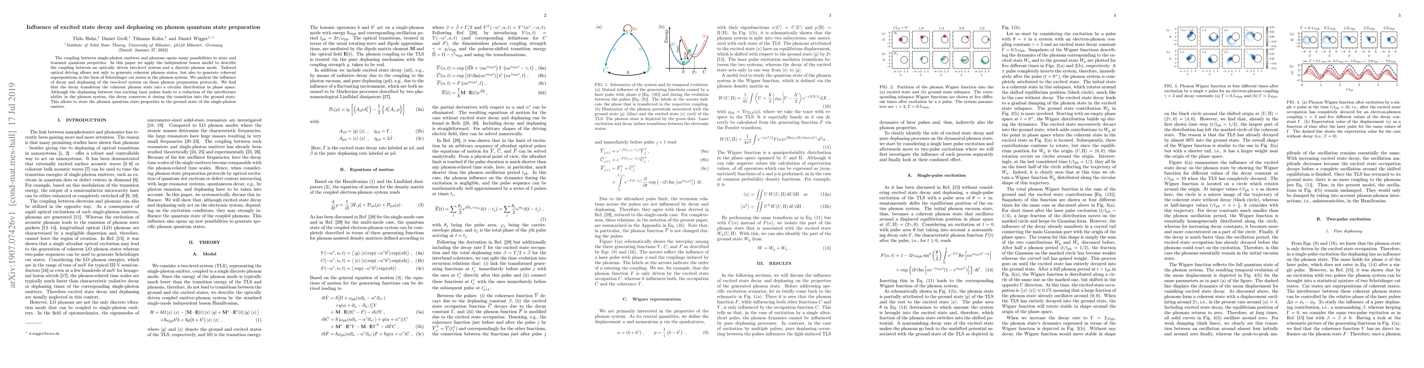 Thumbnail for Influence of excited state decay and dephasing on phonon quantum state
  preparation