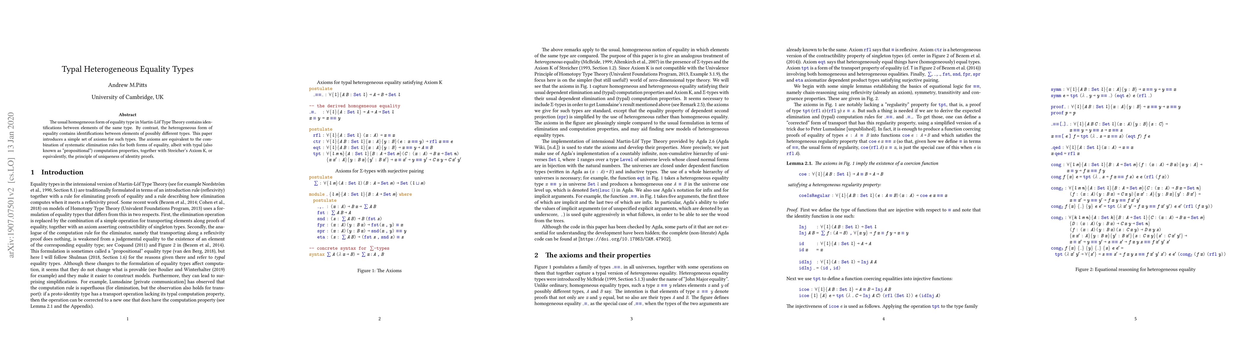 Thumbnail for Typal Heterogeneous Equality Types