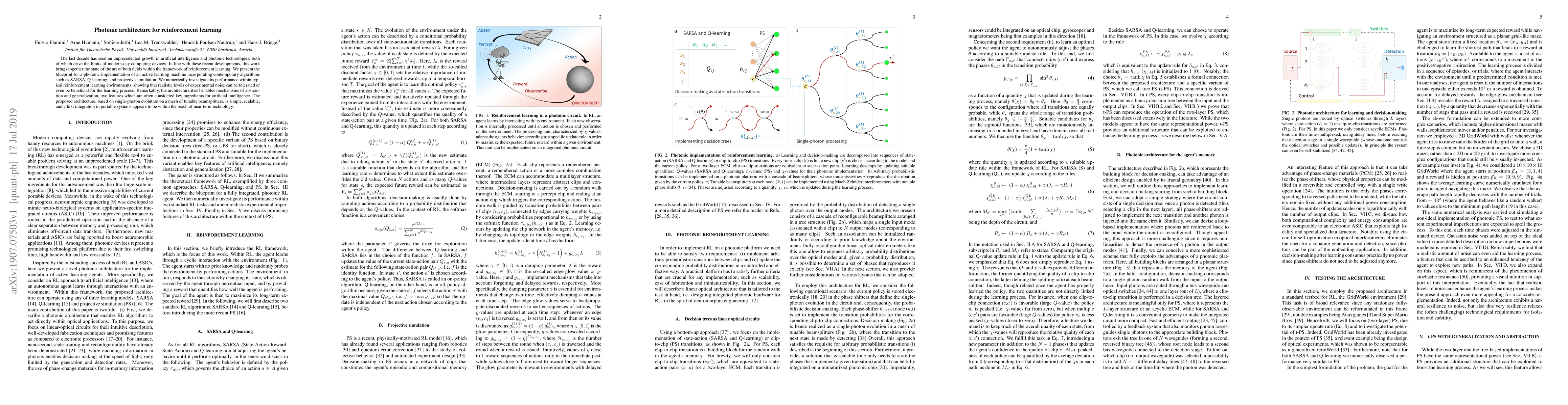 Thumbnail for Photonic architecture for reinforcement learning