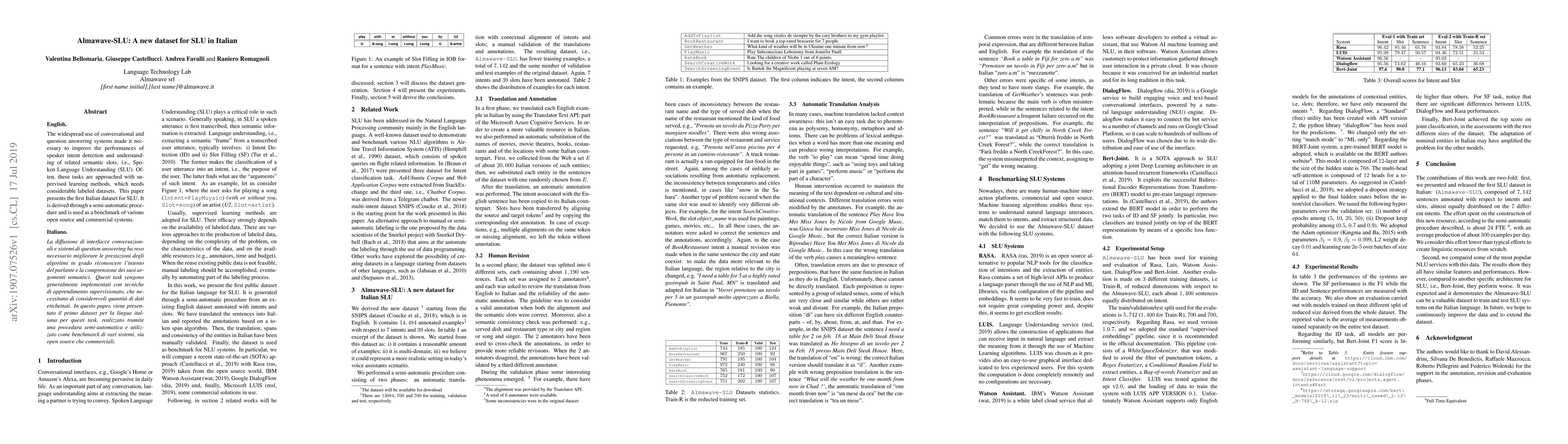 Thumbnail for Almawave-SLU: A new dataset for SLU in Italian
