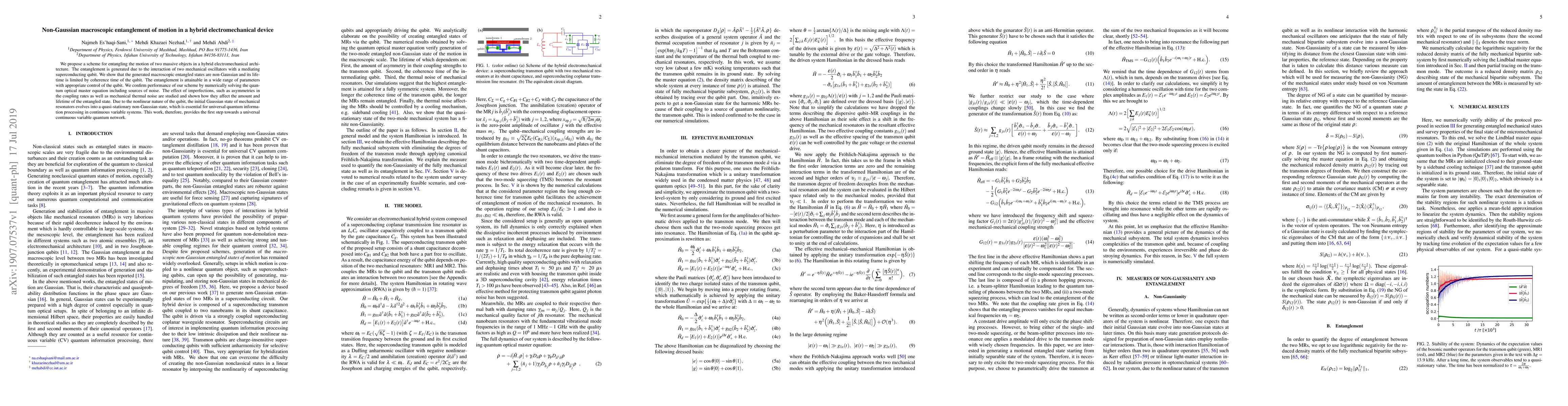 Thumbnail for Non-Gaussian macroscopic entanglement of motion in a hybrid
  electromechanical device