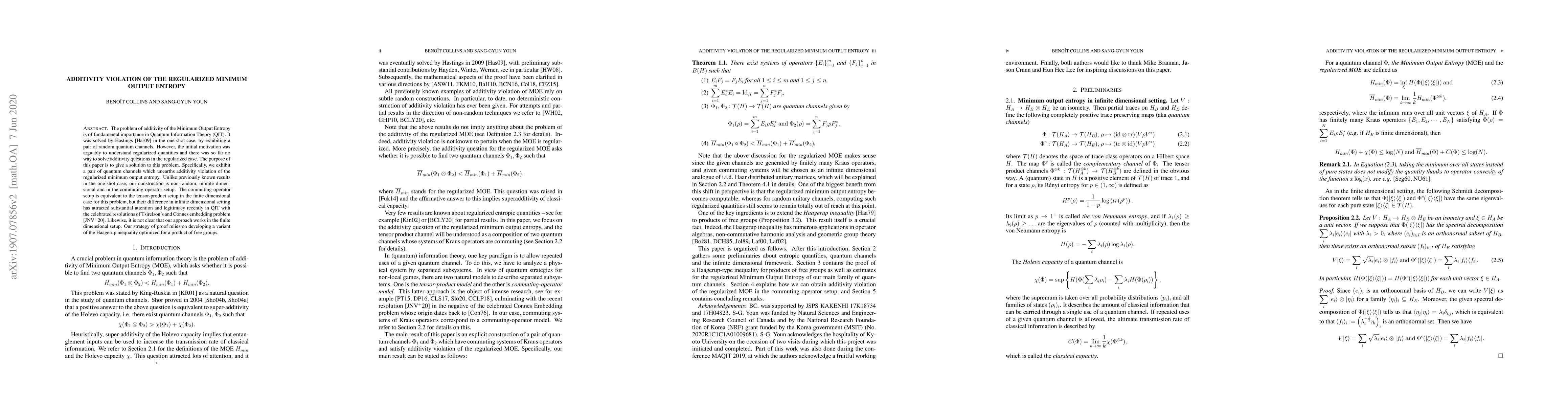 Thumbnail for Additivity violation of the regularized Minimum Output Entropy