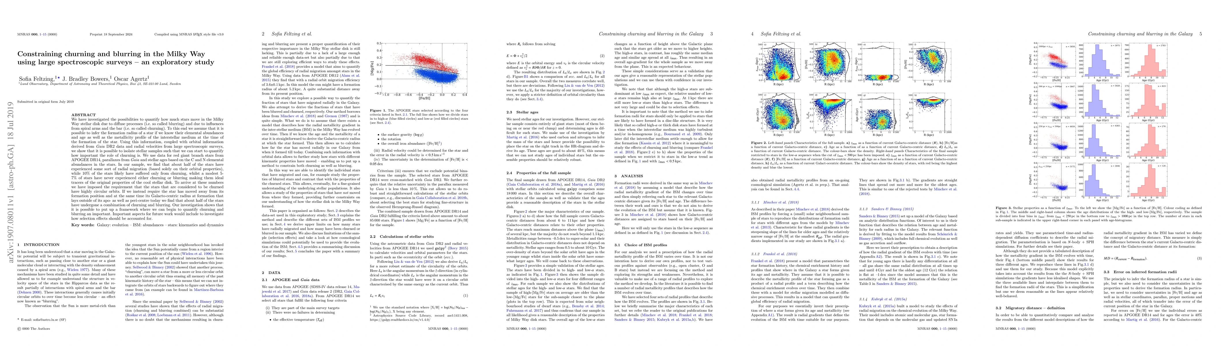 Thumbnail for Constraining churning and blurring in the Milky Way using large
  spectroscopic surveys -- an exploratory study