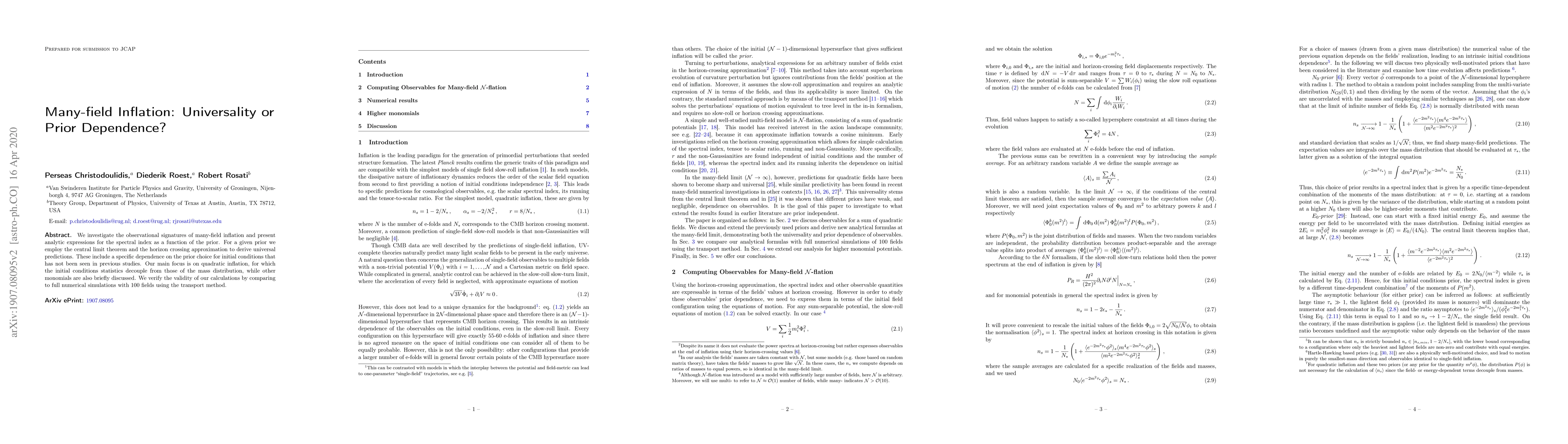 Thumbnail for Many-field Inflation: Universality or Prior Dependence?