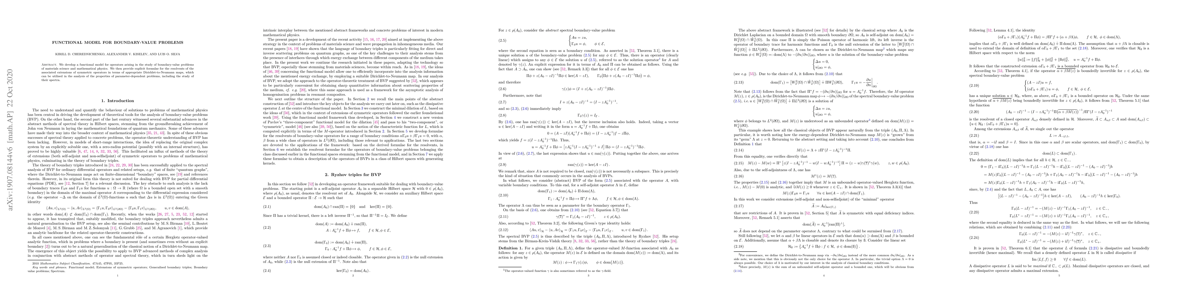 Thumbnail for Functional model for boundary-value problems