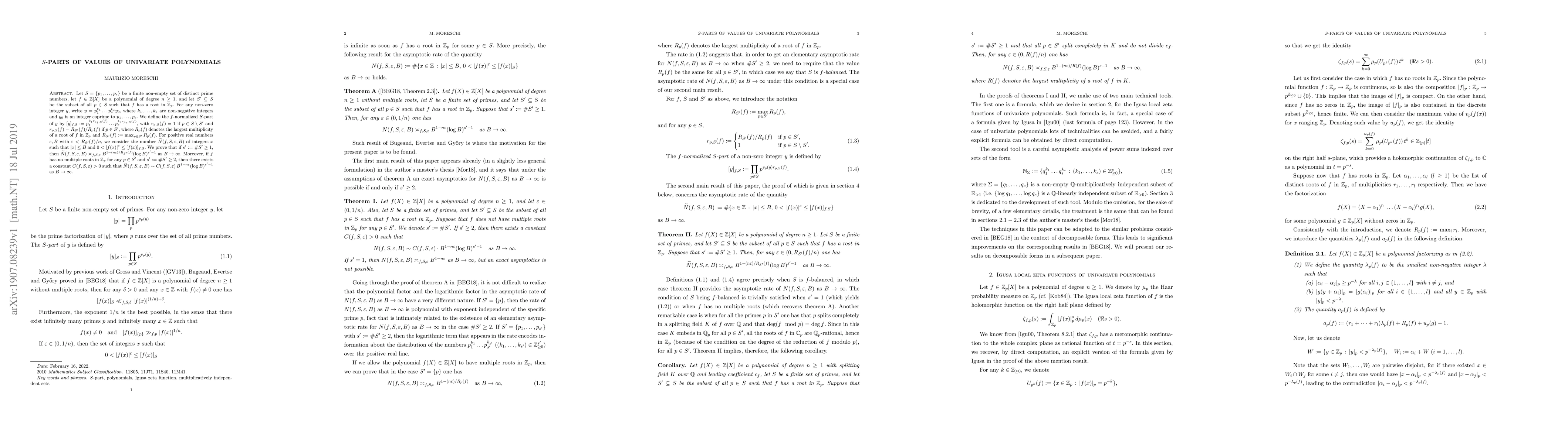 Thumbnail for S-parts of values of univariate polynomials