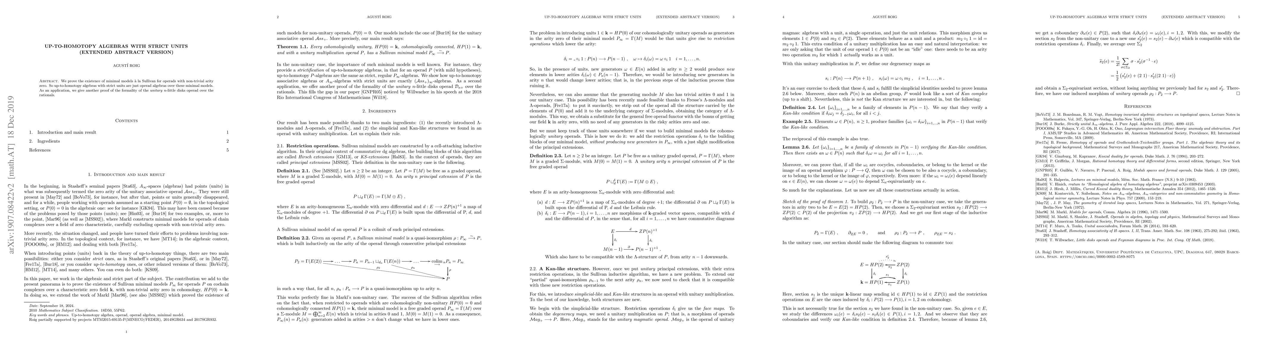 Thumbnail for Up-to-homotopy algebras with strict units. (Extended abstract version.)