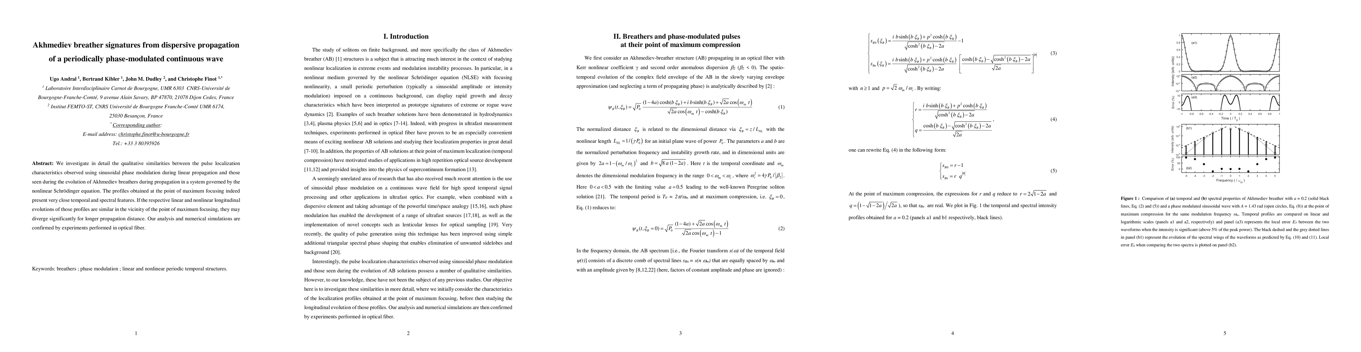 Thumbnail for Akhmediev breather signatures from dispersive propagation of a
  periodically phase-modulated continuous wave