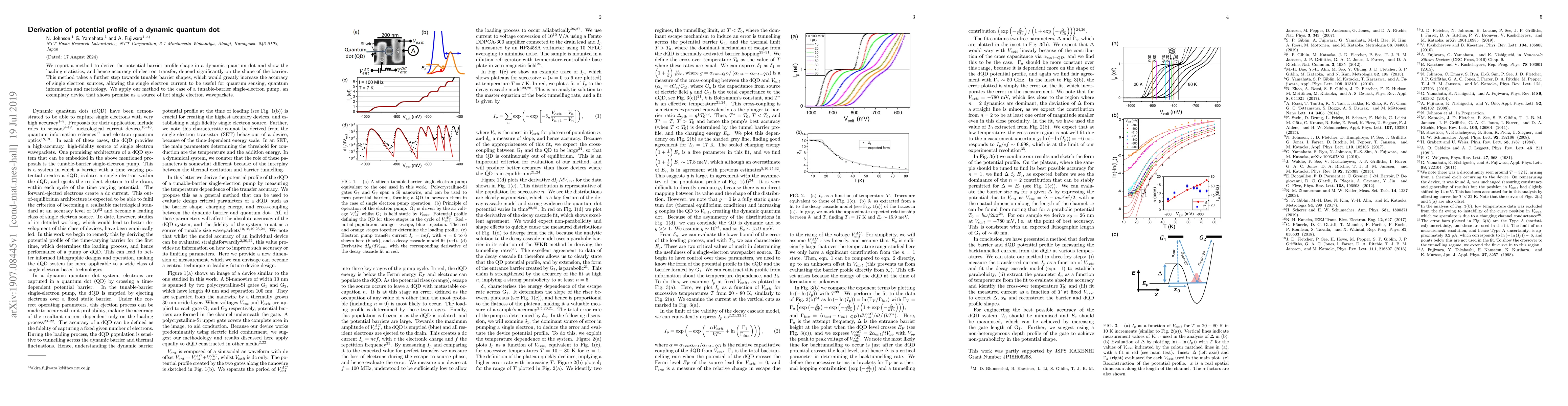 Thumbnail for Derivation of potential profile of a dynamic quantum dot