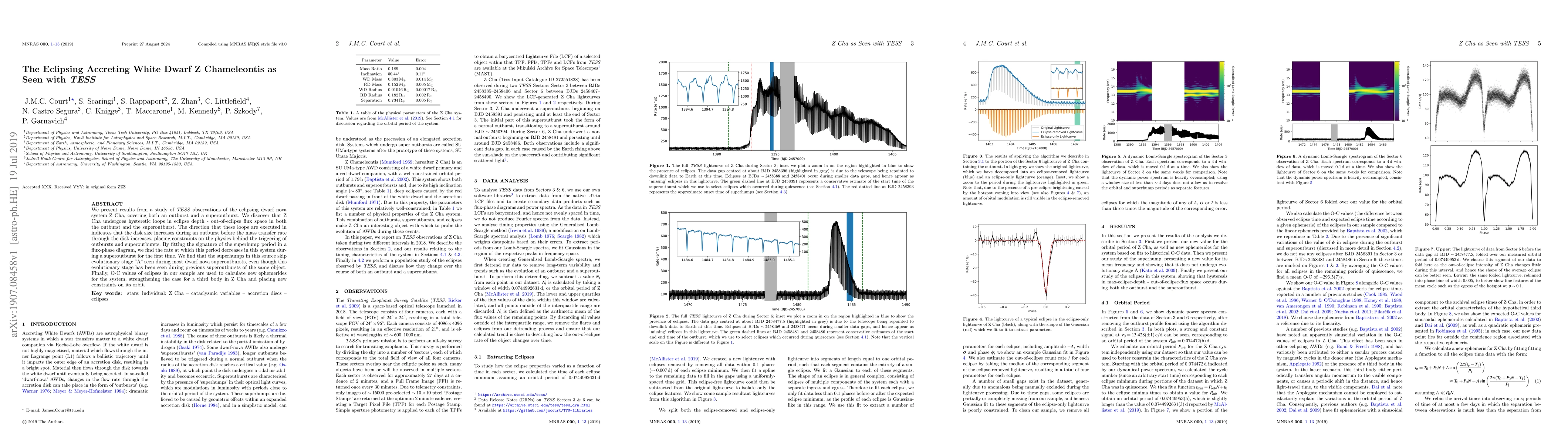 Thumbnail for The Eclipsing Accreting White Dwarf Z Chameleontis as Seen with TESS