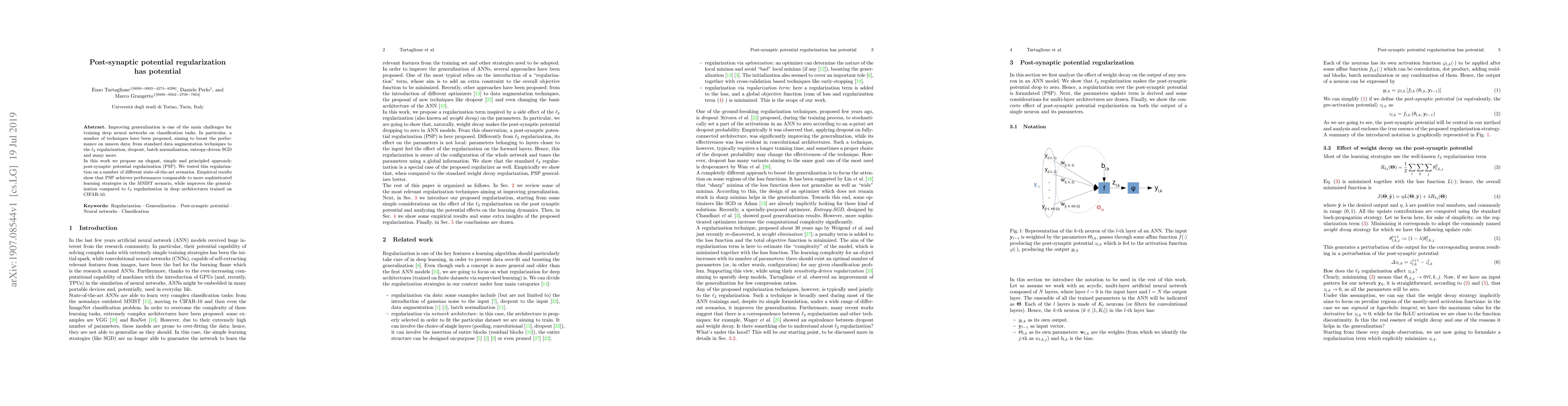 Thumbnail for Post-synaptic potential regularization has potential