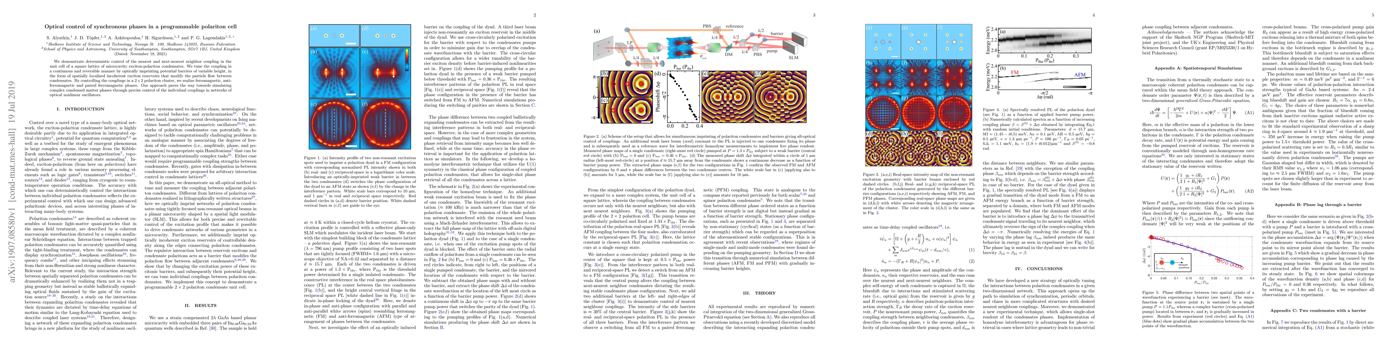 Thumbnail for Optical control of synchronous phases in a programmable polariton cell