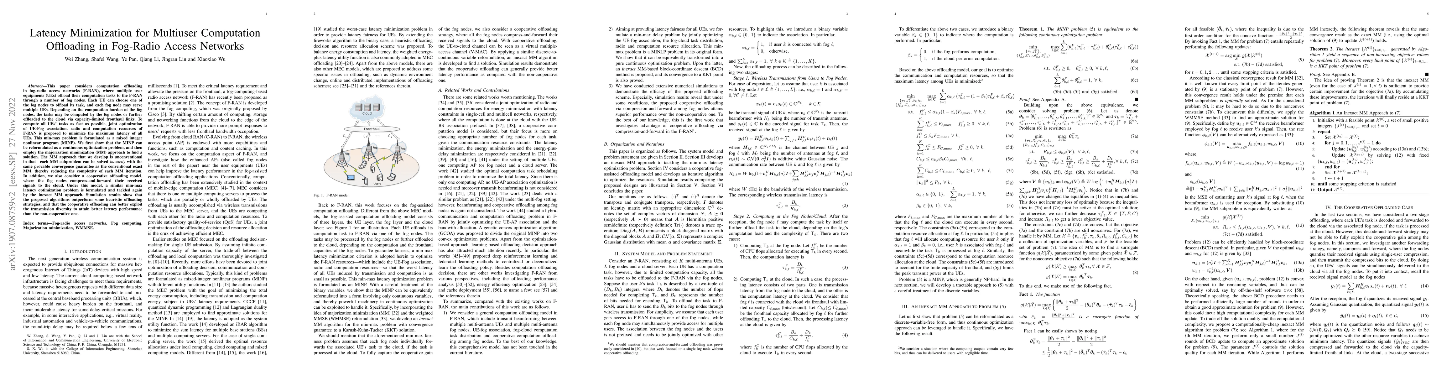 Thumbnail for Latency Minimization for Multiuser Computation Offloading in Fog-Radio
  Access Networks