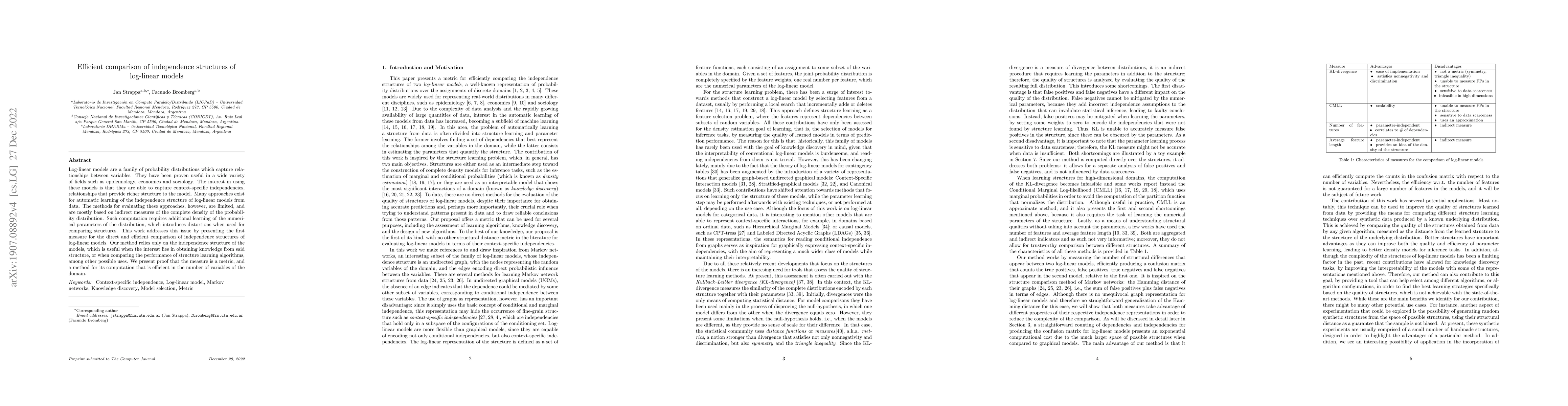 Thumbnail for Efficient comparison of independence structures of log-linear models