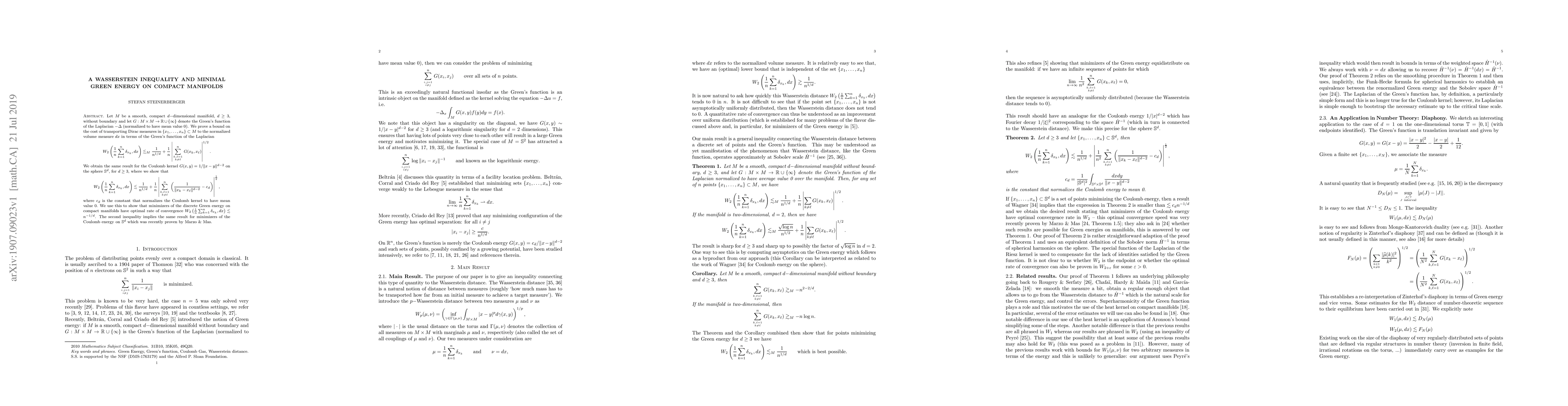 Thumbnail for A Wasserstein Inequality and Minimal Green Energy on Compact Manifolds