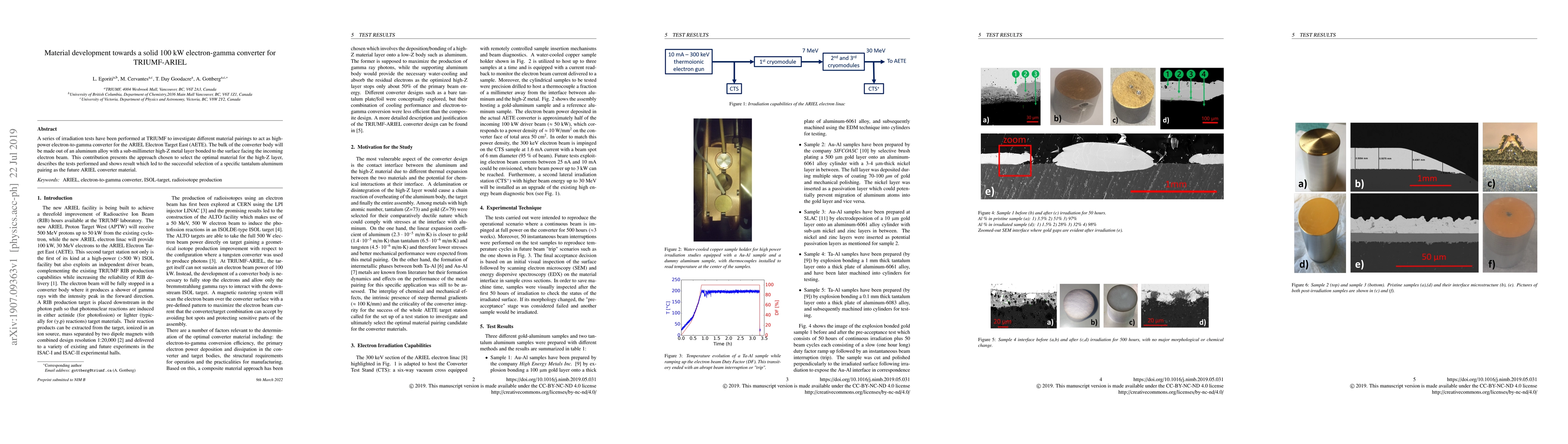 Thumbnail for Material development towards a solid 100 kW electron-gamma converter for
  TRIUMF-ARIEL