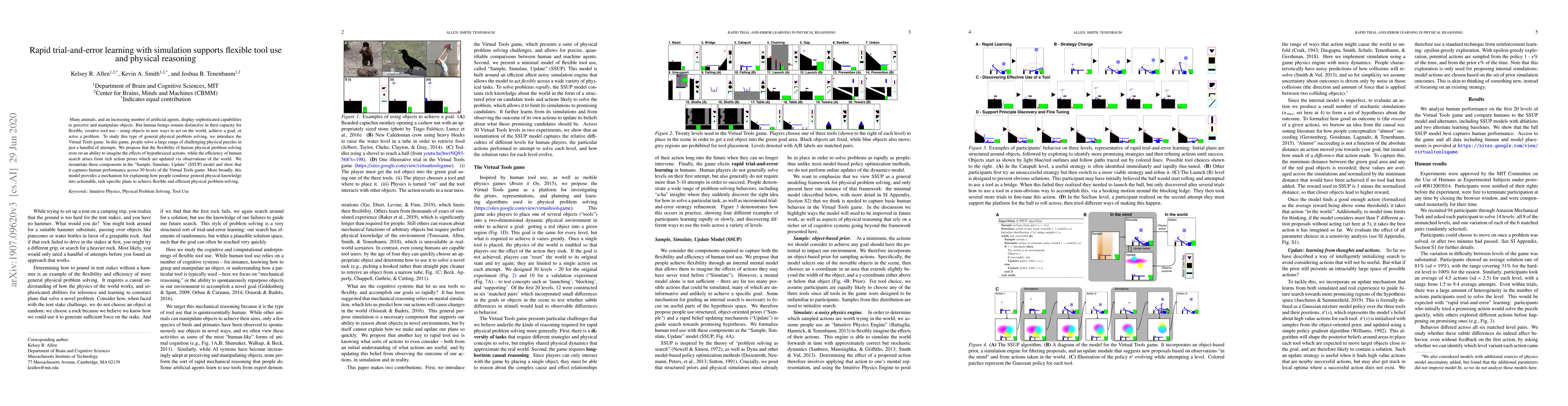 Thumbnail for Rapid trial-and-error learning with simulation supports flexible tool
  use and physical reasoning