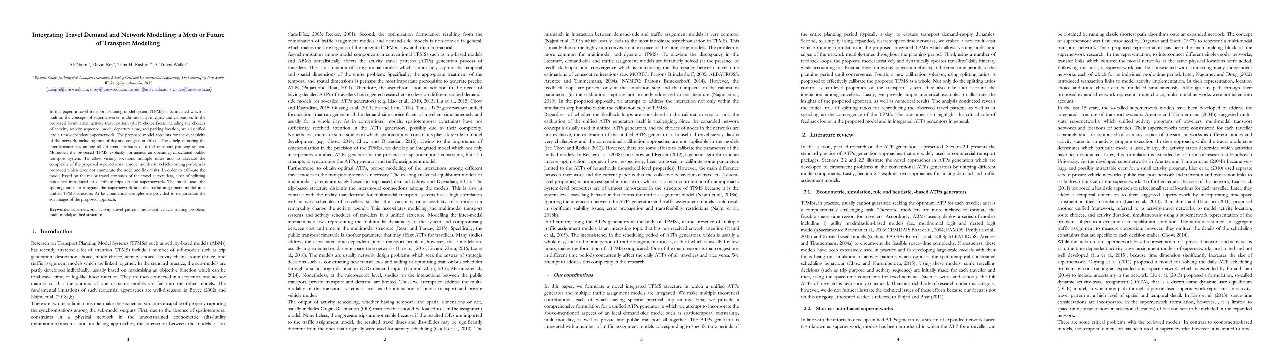 Thumbnail for Integrating Travel Demand and Network Modelling: a Myth or Future of
  Transport Modelling