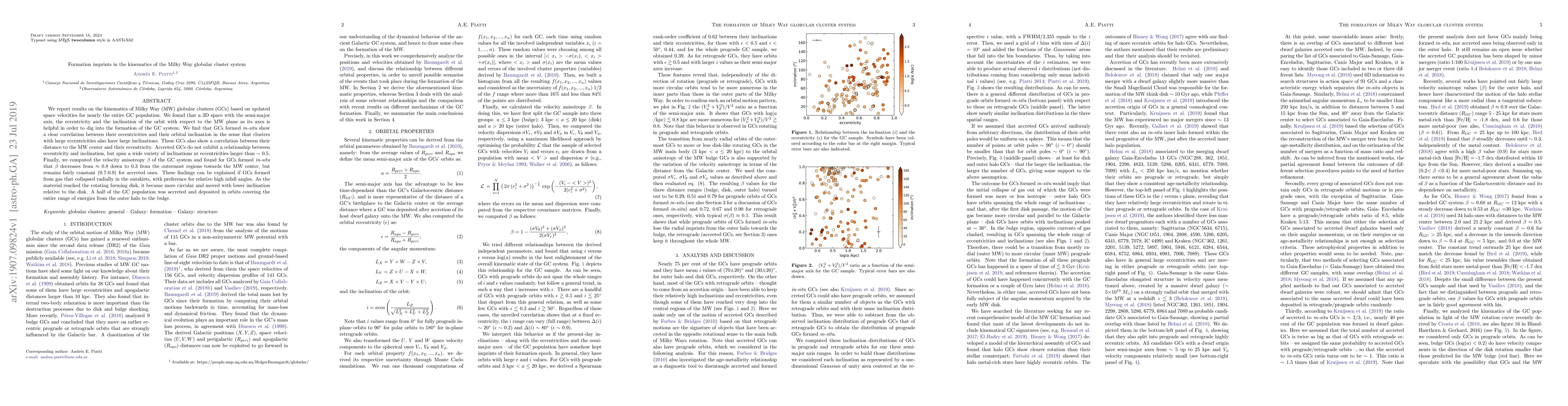 Thumbnail for Formation imprints in the kinematics of the Milky Way globular cluster
  system