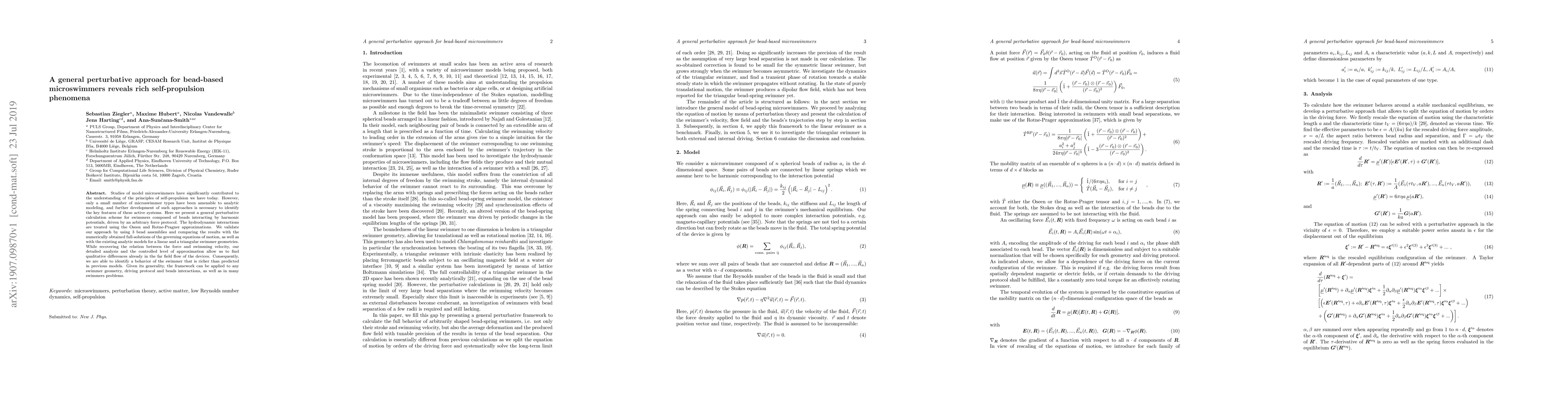 Thumbnail for A general perturbative approach for bead-based microswimmers reveals
  rich self-propulsion phenomena