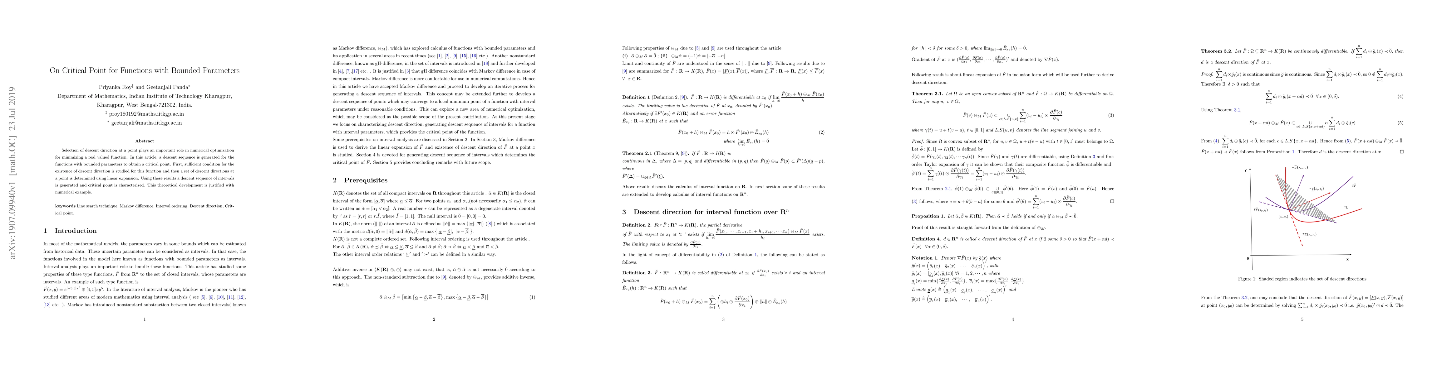 Thumbnail for On Critical Point for Functions with Bounded Parameters
