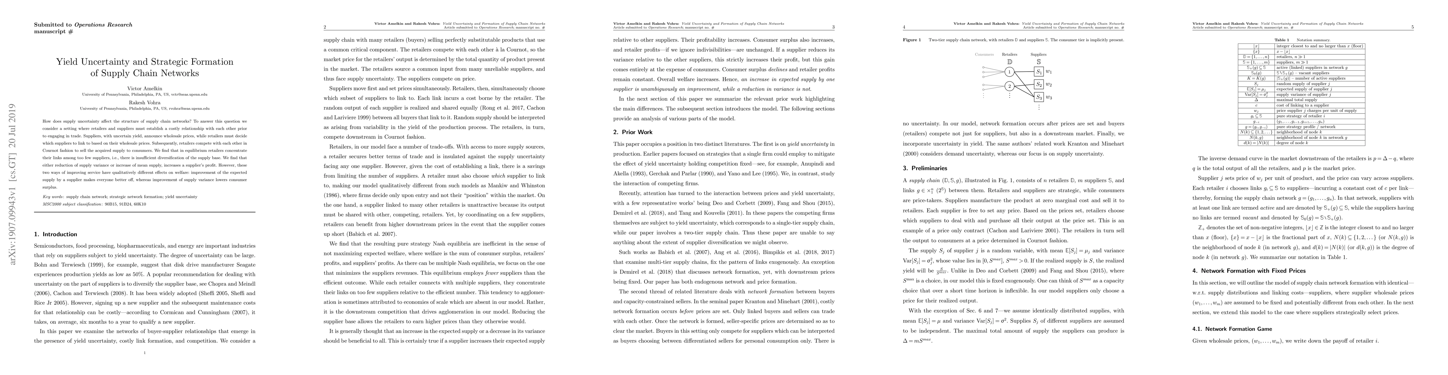 Thumbnail for Yield Uncertainty and Strategic Formation of Supply Chain Networks