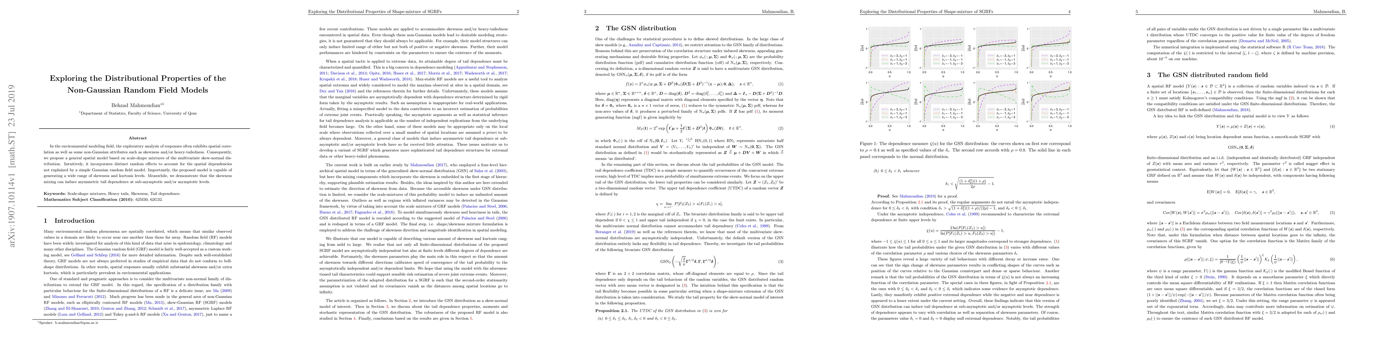Thumbnail for Exploring the Distributional Properties of the Non-Gaussian Random Field
  Models