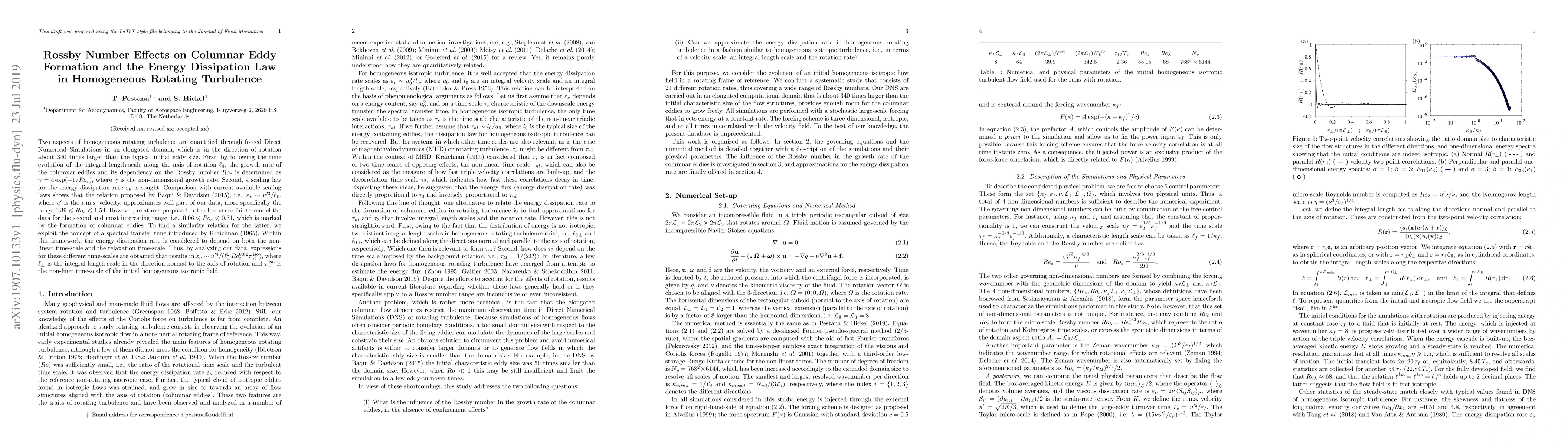 Thumbnail for Rossby Number Effects on Columnar Eddy Formation and the Energy
  Dissipation Law in Homogeneous Rotating Turbulence