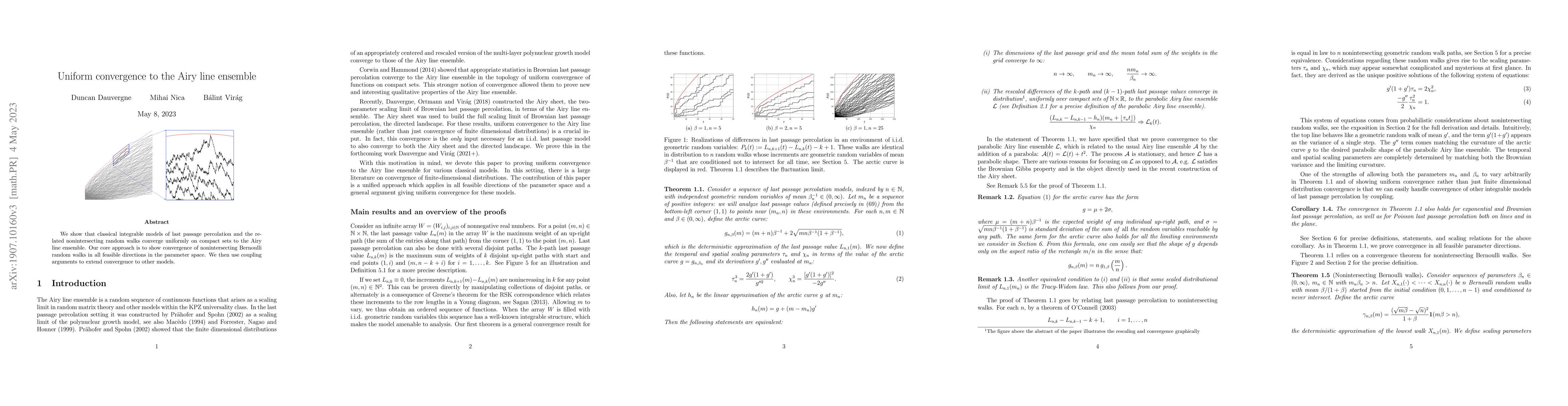Thumbnail for Uniform convergence to the Airy line ensemble