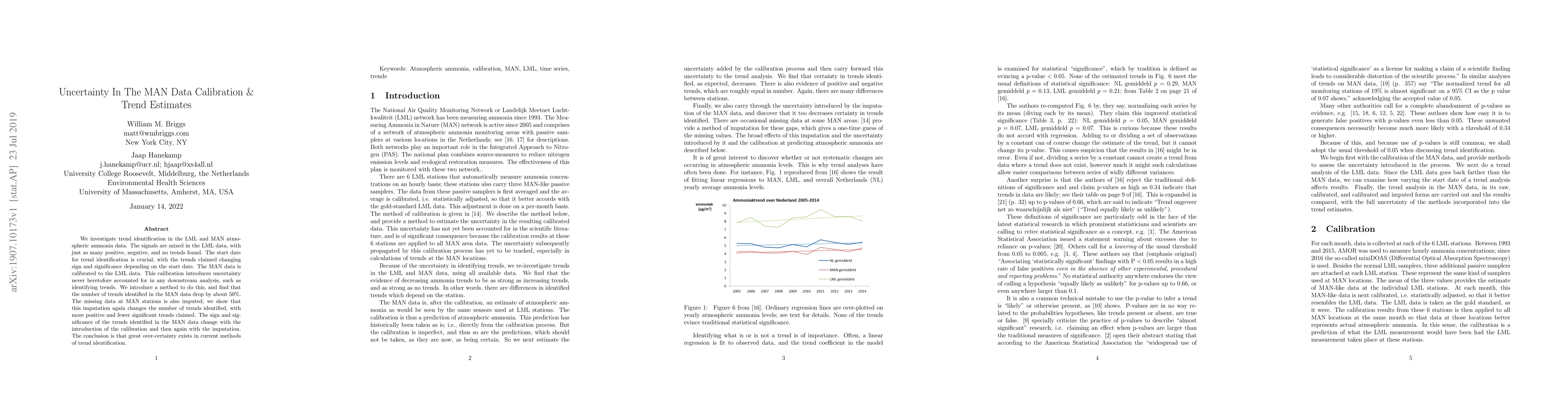 Thumbnail for Uncertainty in the MAN Data Calibration & Trend Estimates