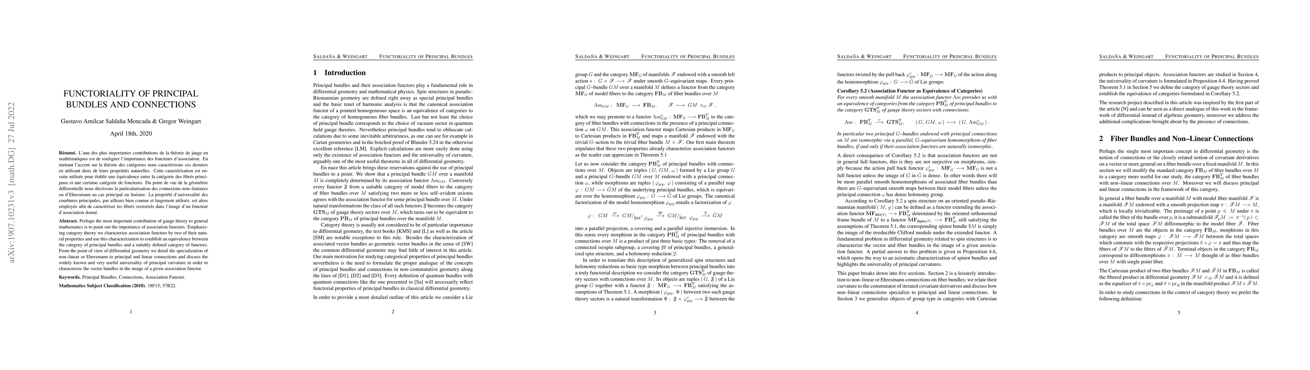 Thumbnail for Functoriality of Principal Bundles and Connections