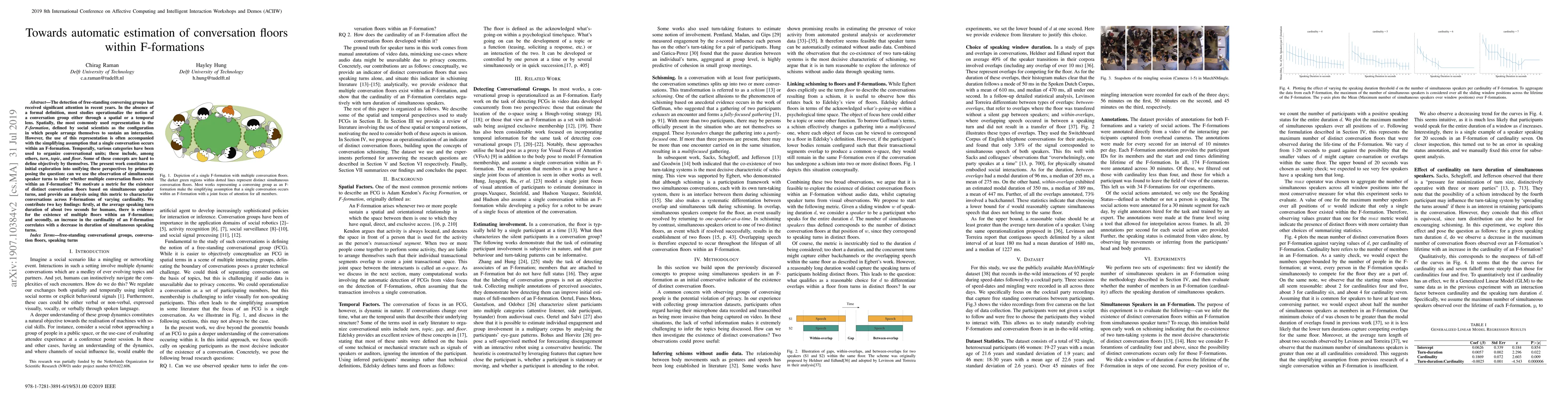 Thumbnail for Towards automatic estimation of conversation floors within F-formations
