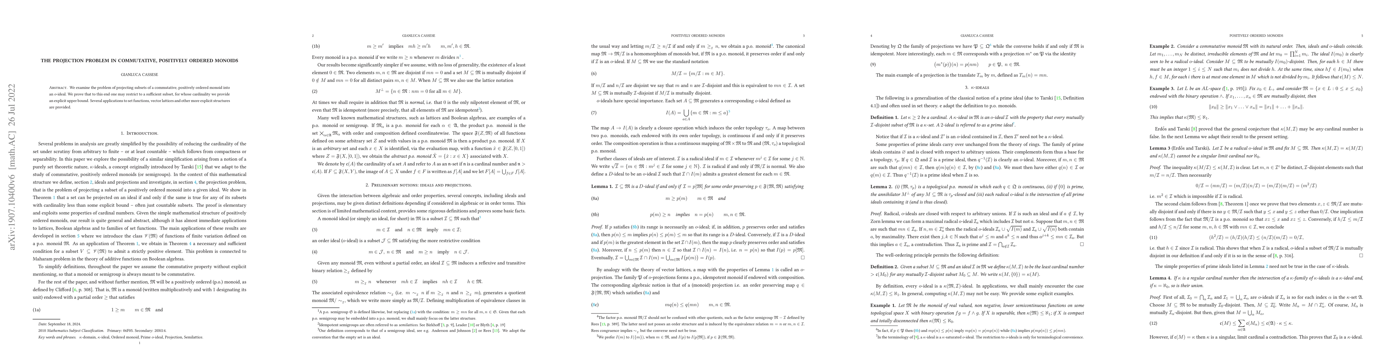 Thumbnail for The Projection Problem in Commutative, Positively Ordered Monoids