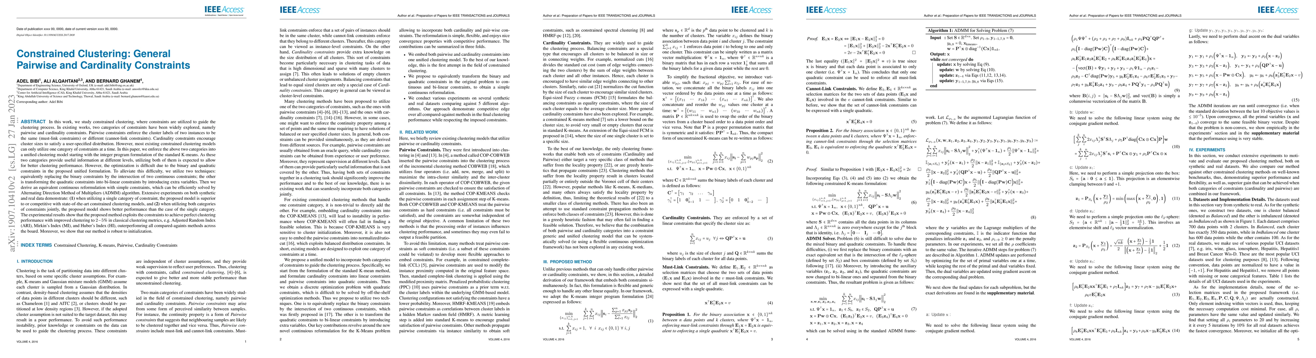 Thumbnail for Constrained Clustering: General Pairwise and Cardinality Constraints