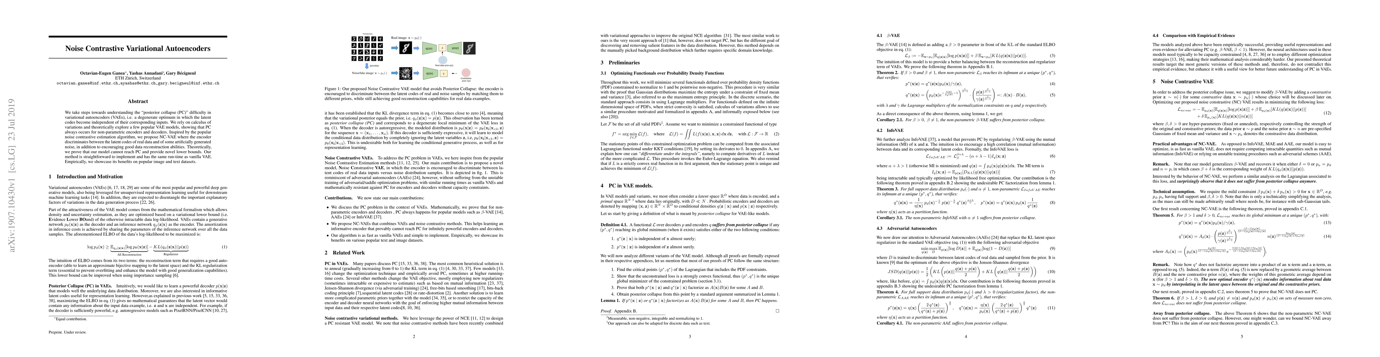 Thumbnail for Noise Contrastive Variational Autoencoders