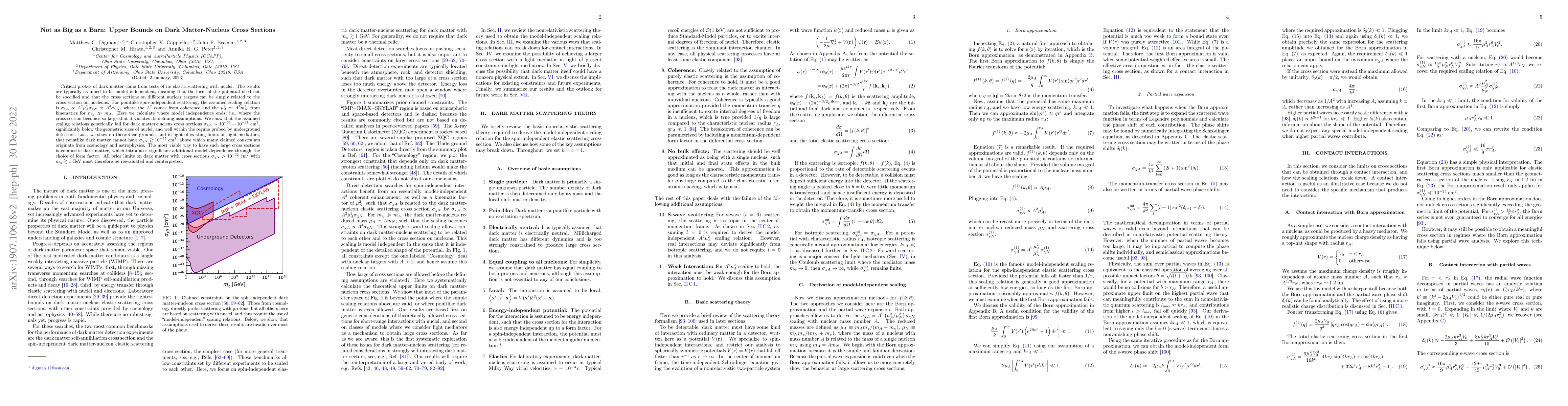 Thumbnail for (Not as) Big as a Barn: Upper Bounds on Dark Matter-Nucleus Cross
  Sections