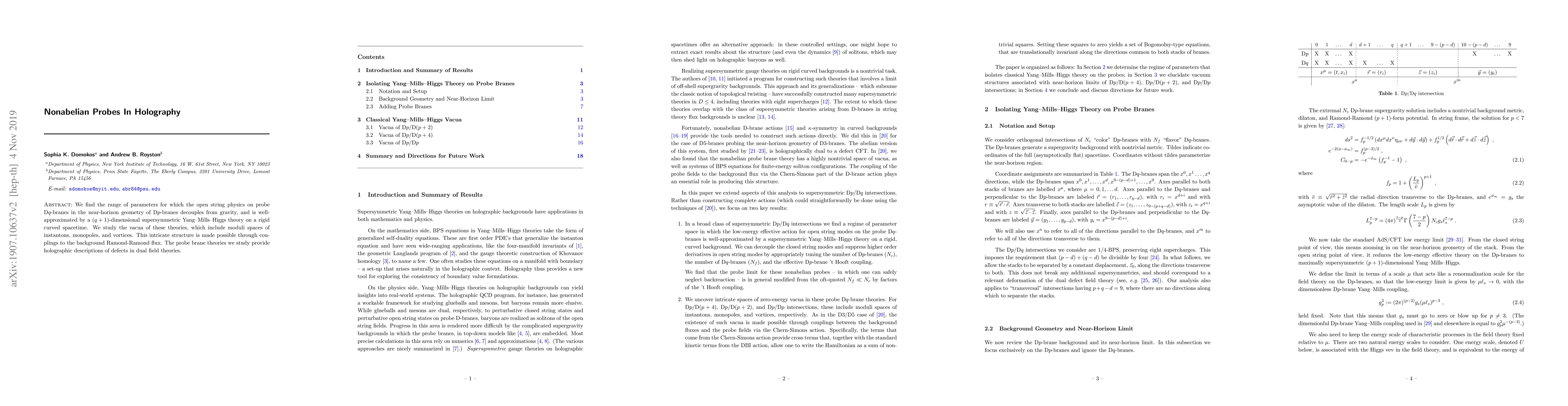 Thumbnail for Nonabelian Probes In Holography