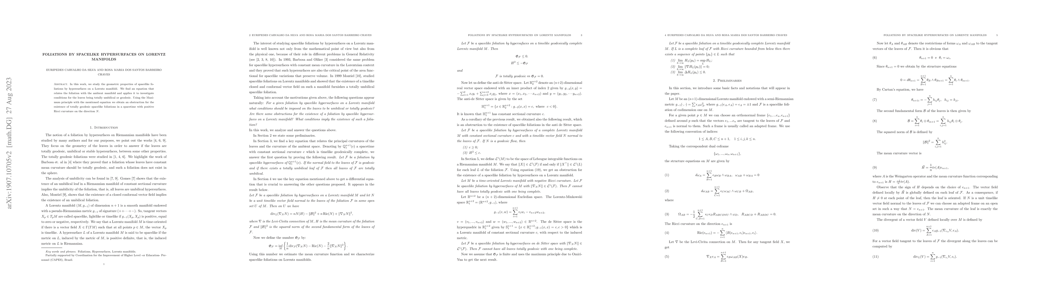 Thumbnail for Foliations by spacelike hypersurfaces on Lorentz manifolds