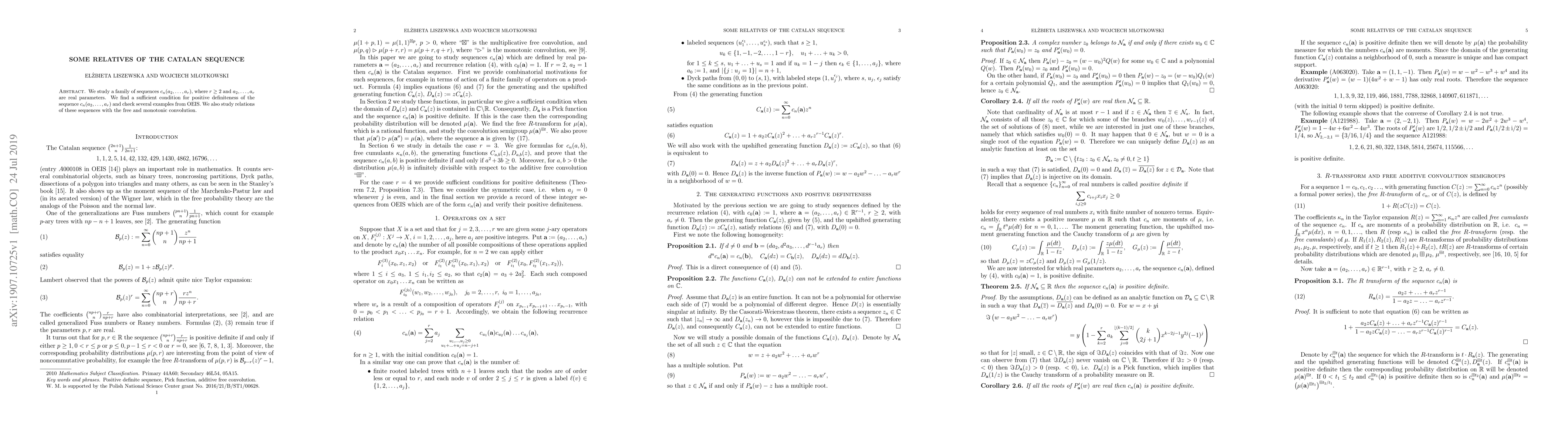 Thumbnail for Some relatives of the Catalan sequence